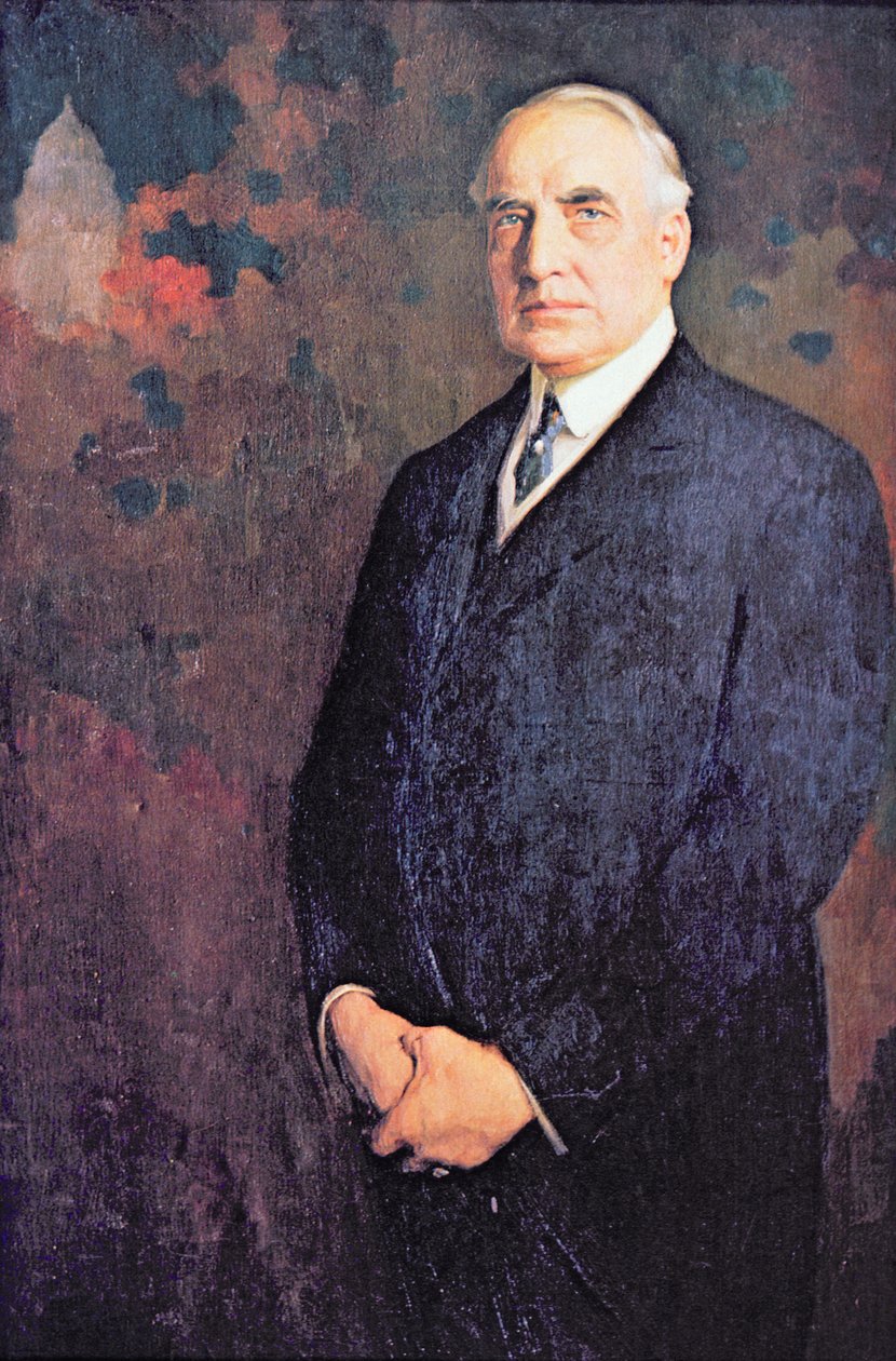 Warren G. Harding (1865-1923) (farve litho) af Edmund Hodgson Smart