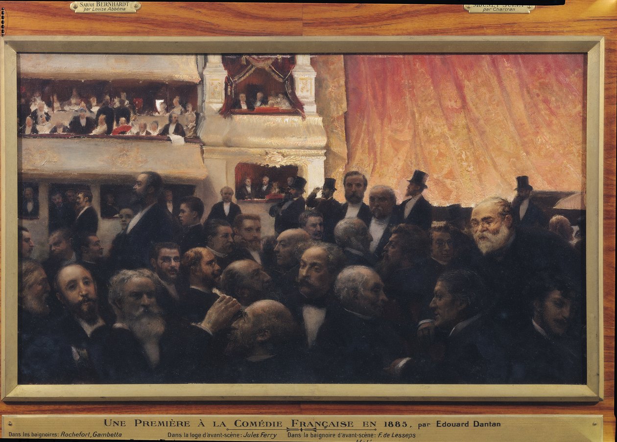 Første aften i Comedie Francaise i 1885 af Edouard Joseph Dantan