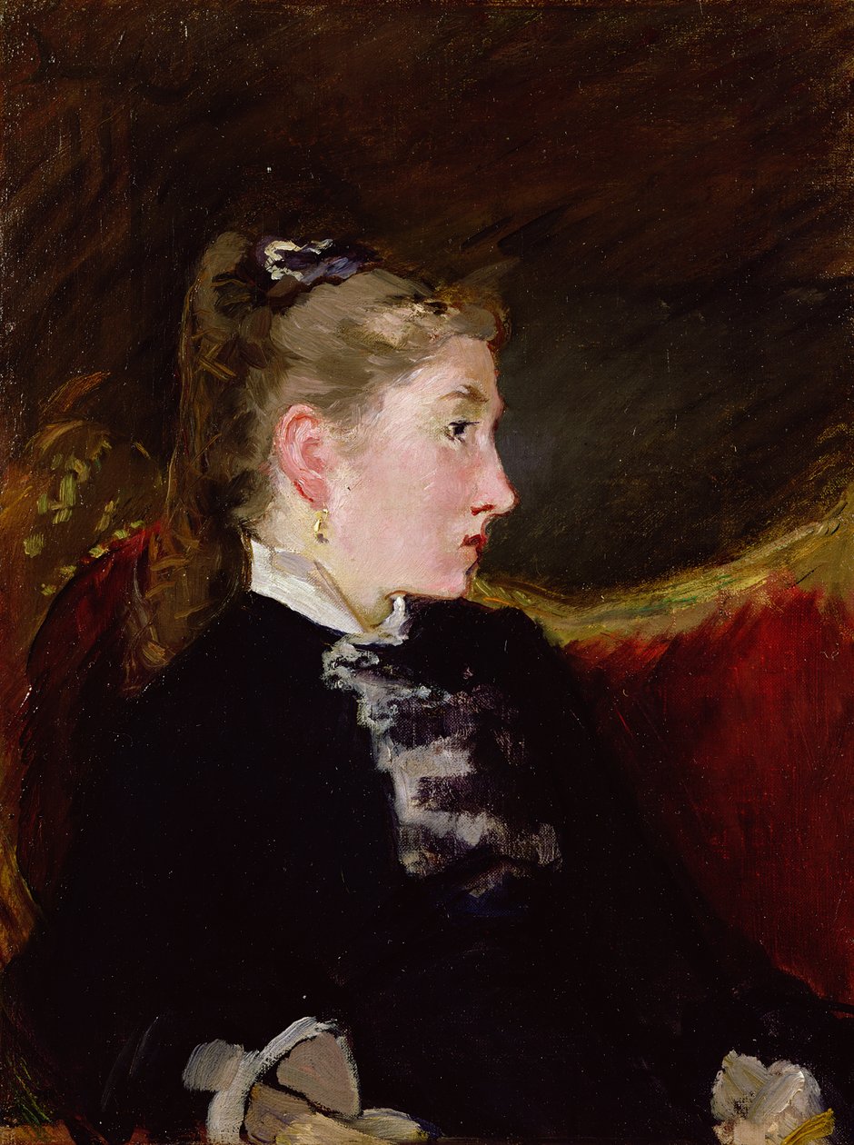 Profil af en ung pige - Mlle. Ellen Andree, ca.1860 af Édouard Manet