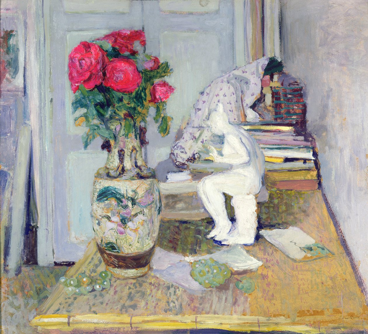 Statuette af Maillol og røde roser, c.1903-05 af Edouard Vuillard