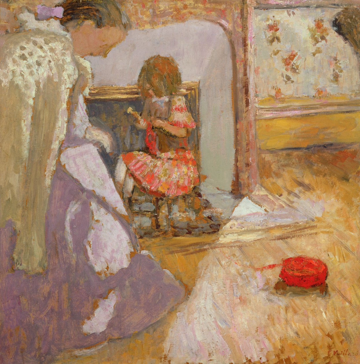 Den røde kugle af uld, ca. 1903-05 af Edouard Vuillard