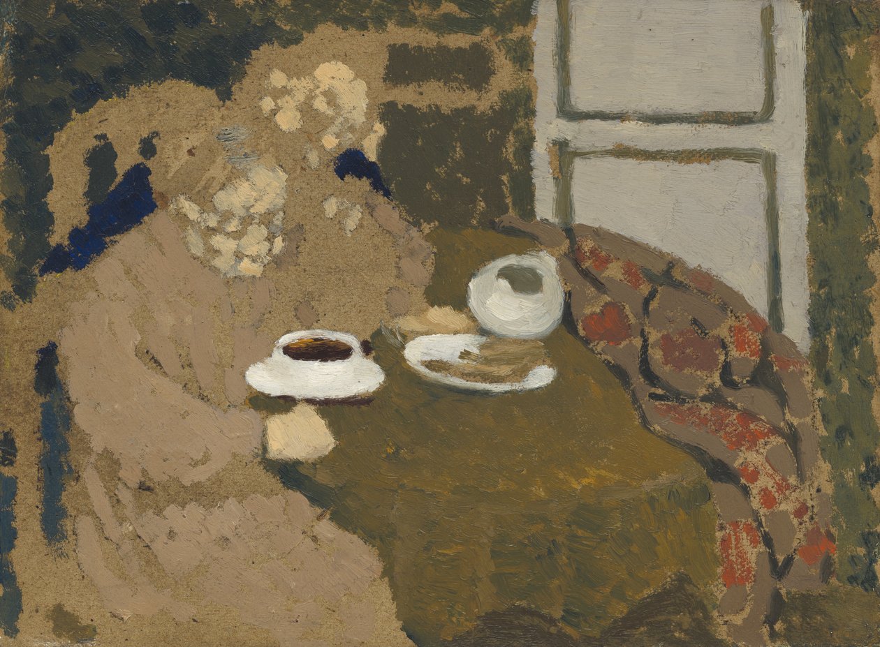 To kvinder drikker kaffe, ca. 1893 (olie på karton) af Edouard Vuillard