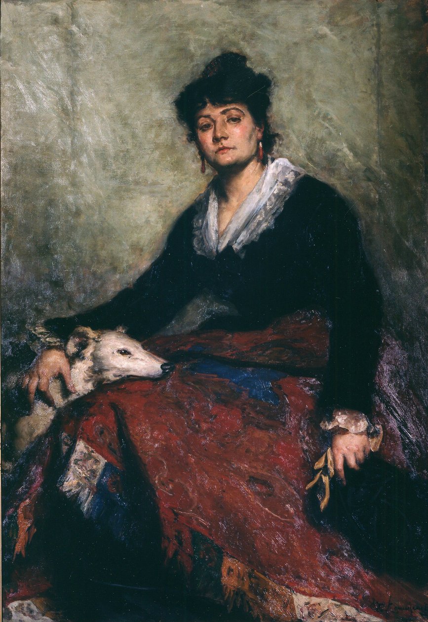 Portræt af Diana Vernon, 1876. af Edouard Agneessens