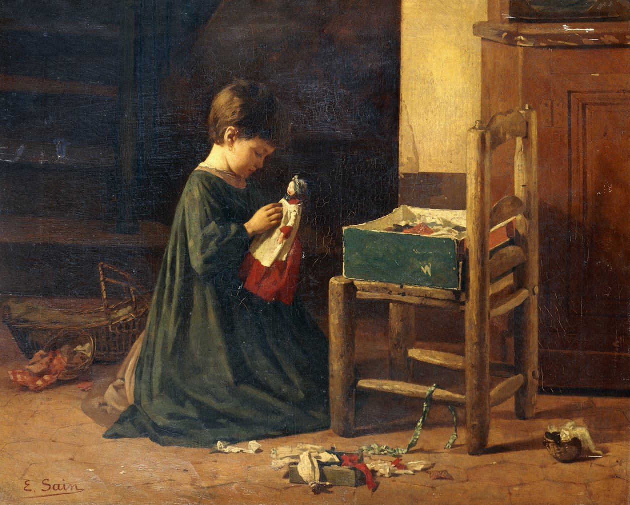 Udklædning af dukken, af Edouard Alexandre Sain