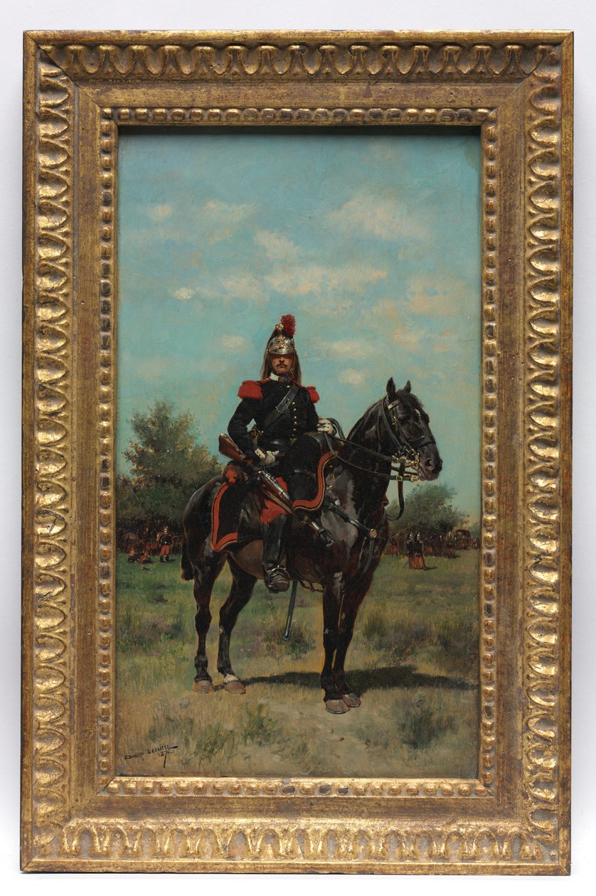Mounted Dragon Officer, 1876. af Jean Baptiste Edouard Detaille