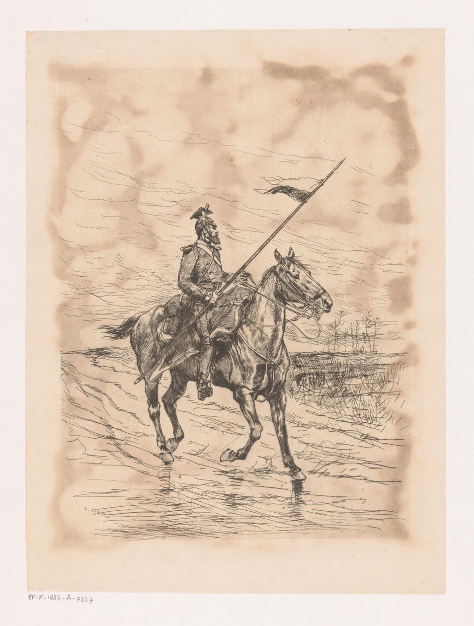 Ulaan i stormvejr af Edouard Detaille