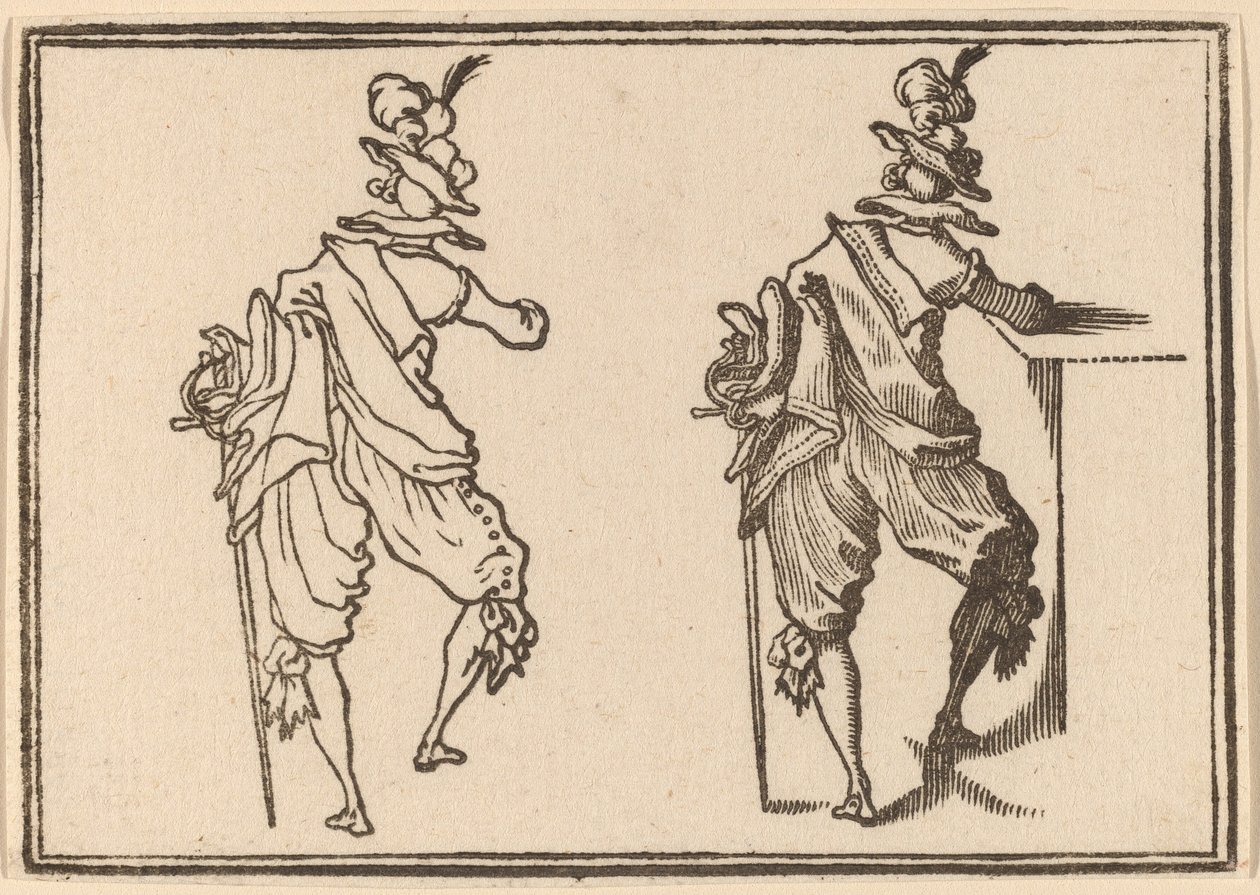 Mand med sværd af Edouard Eckman after Jacques Callot