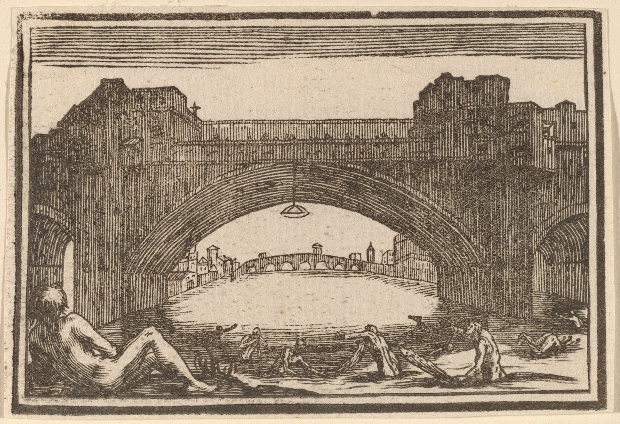 Ponte Vecchio, Firenze af Edouard Eckman after Jacques Callot