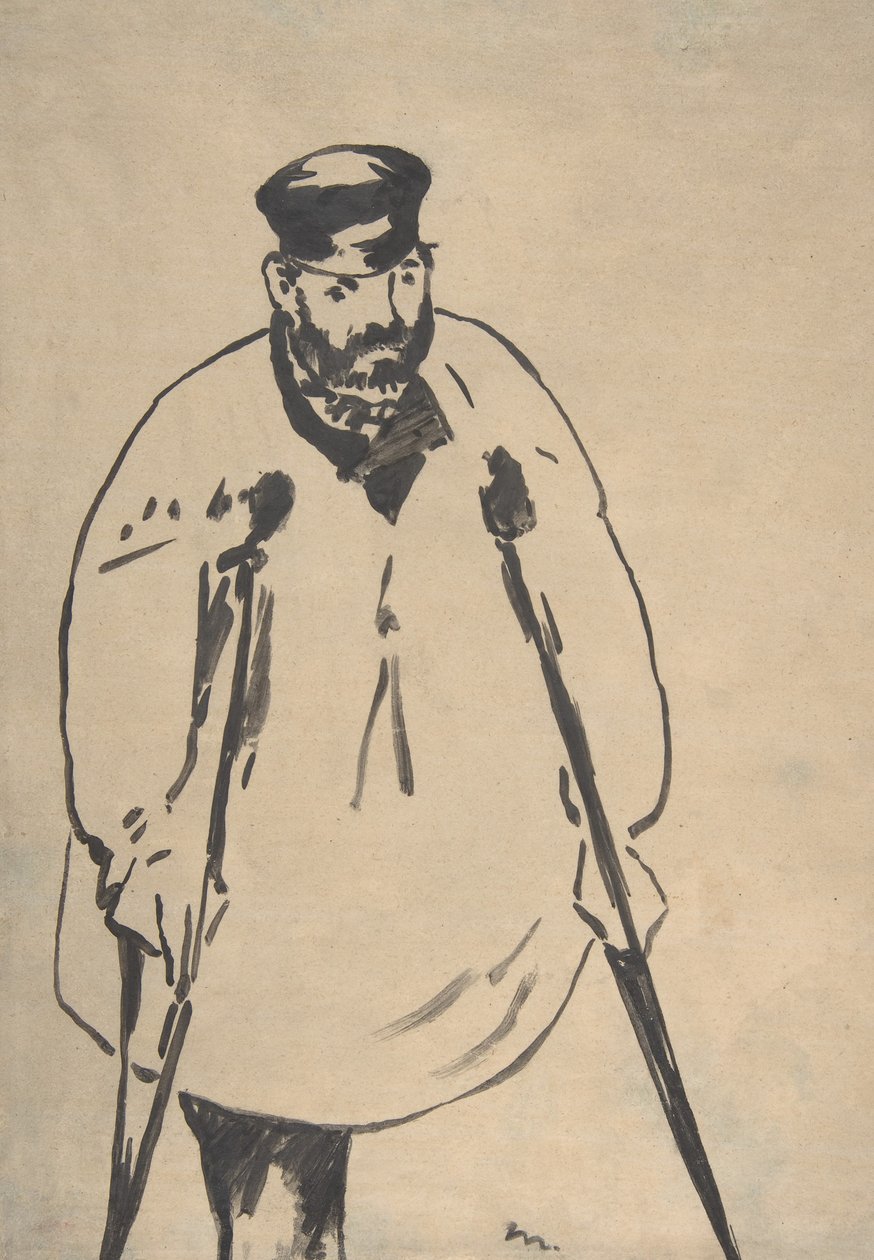 En mand på krykker, 1878. af Édouard Manet