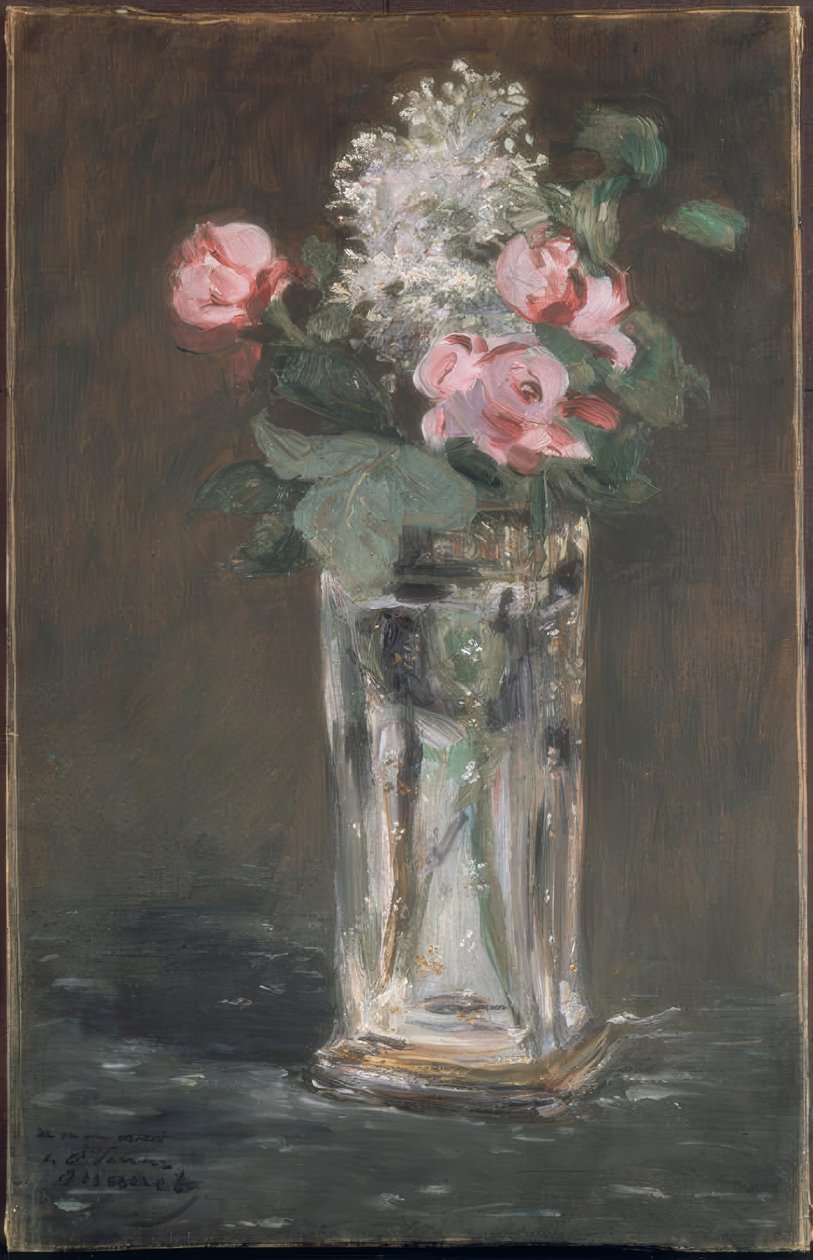 Blomster i en krystalvase af Édouard Manet