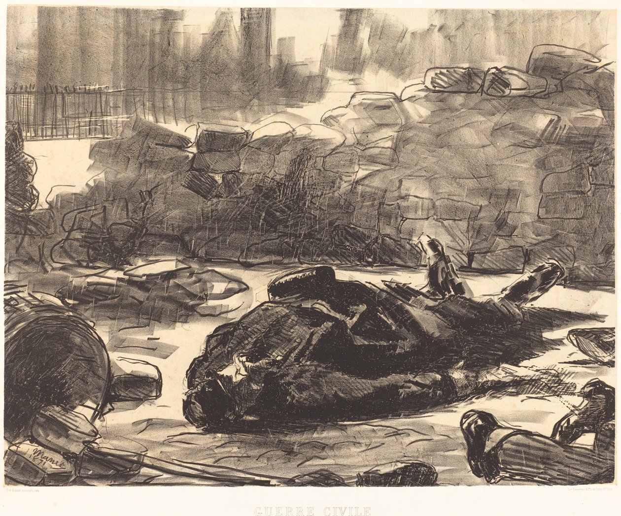 Borgerkrig Borgerkrig, 1871. af Édouard Manet