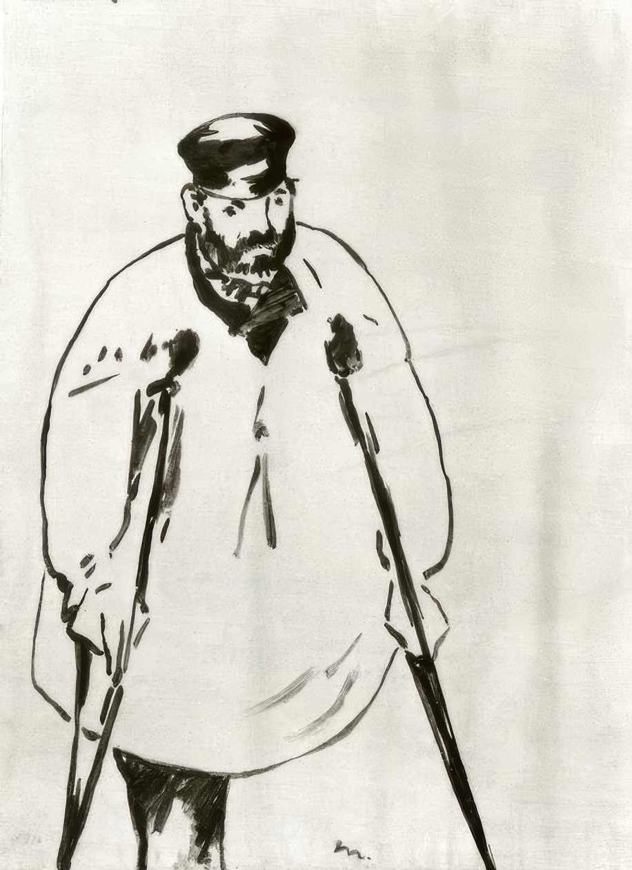 En mand på krykker af Édouard Manet