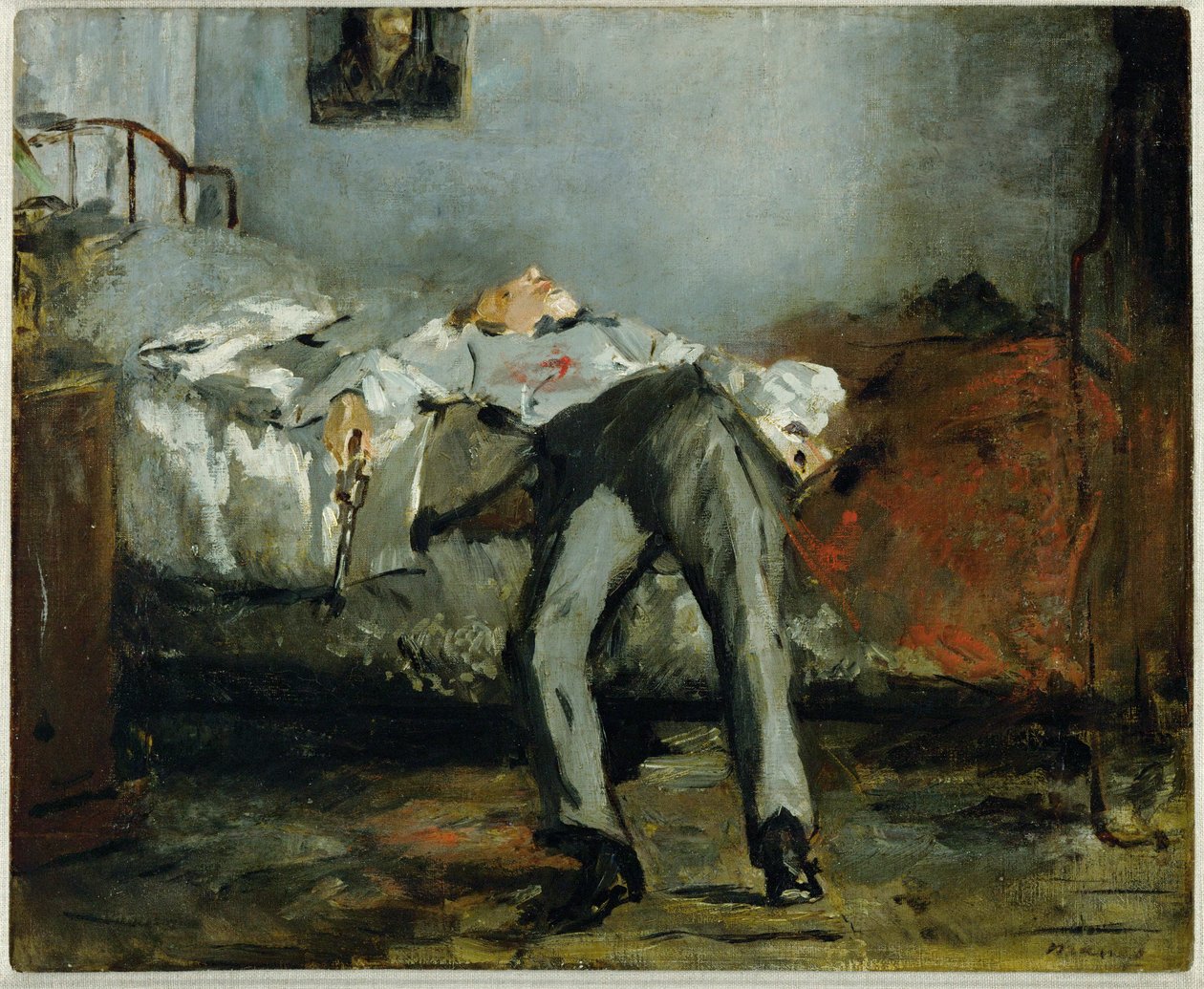 Selvmord ... (olie på lærred) af Édouard Manet