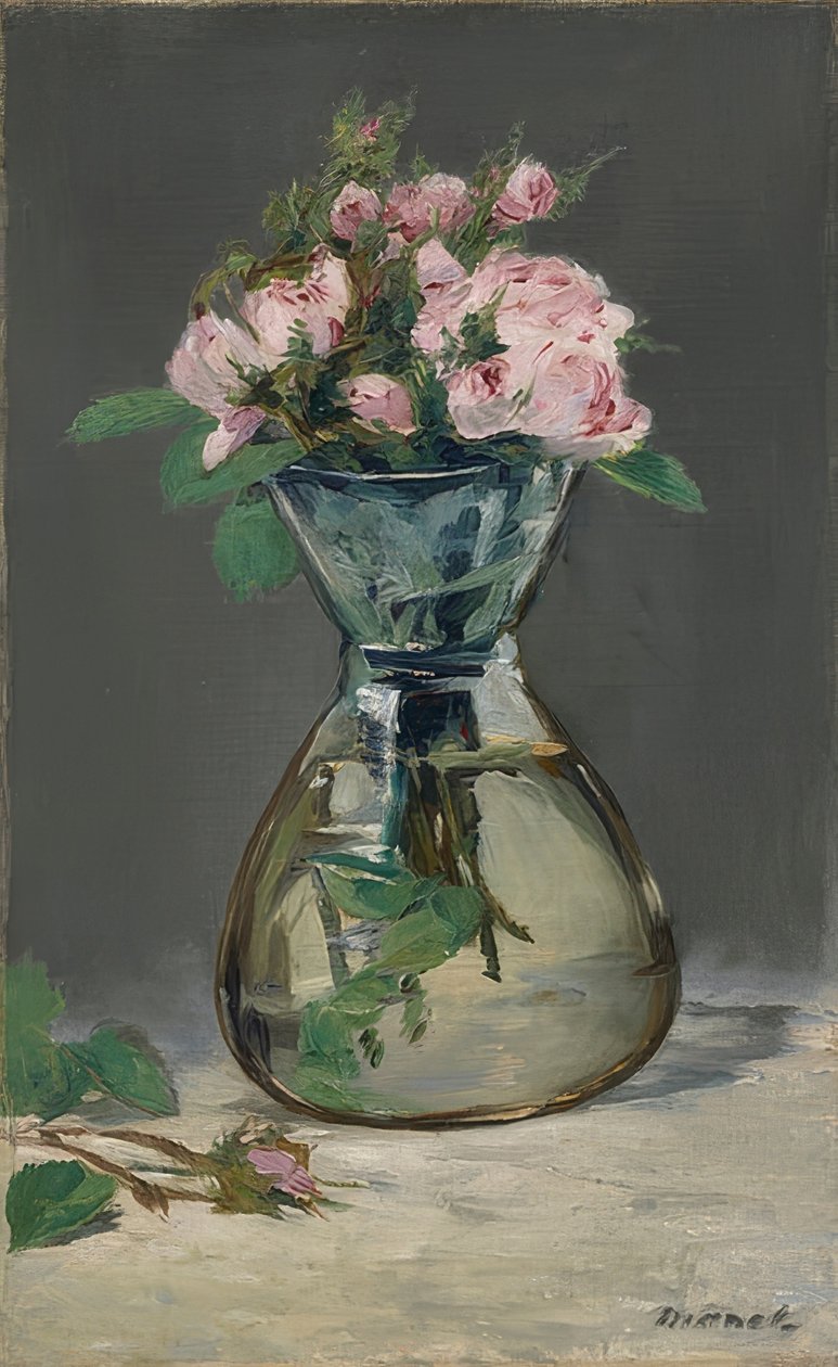 Mosroser i en vase. 1882 af Édouard Manet