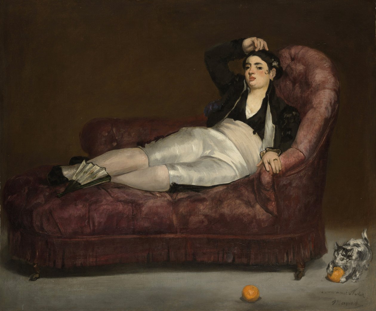 Tilbagelænet ung kvinde i spansk kostume af Édouard Manet