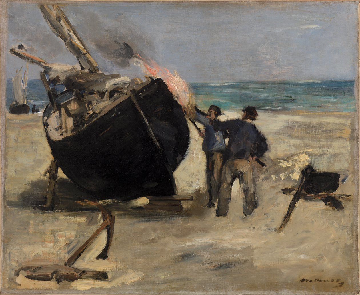 Tarring af båden af Édouard Manet