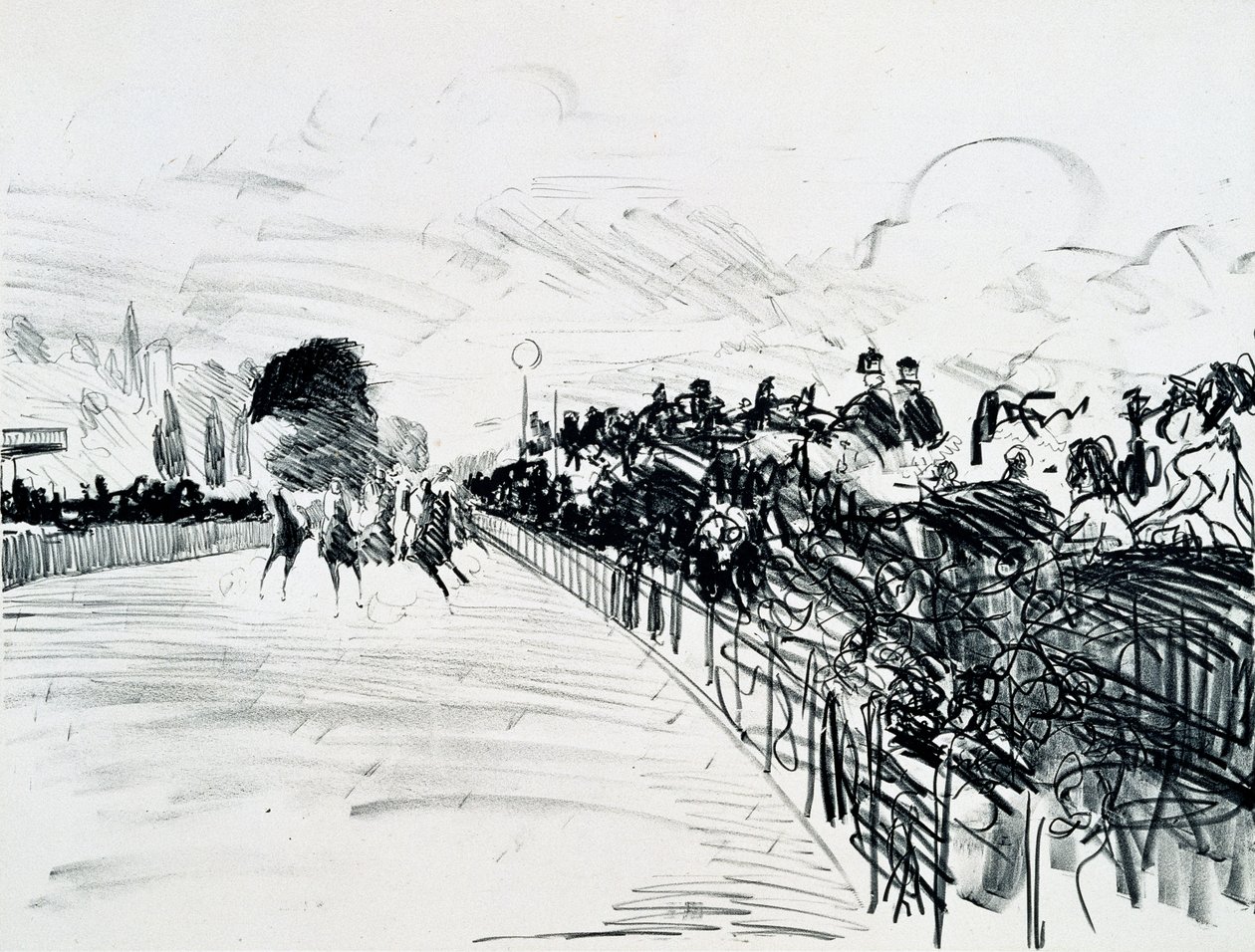 The Races, ca. 1865-72 (farvet farveblyant) af Édouard Manet