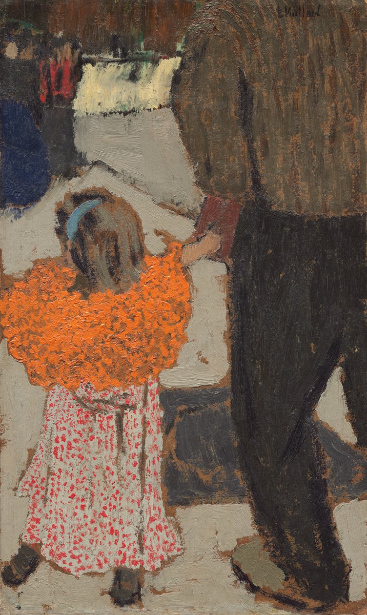 Barn med rødt tørklæde, ca. 1891. af Edouard Vuillard