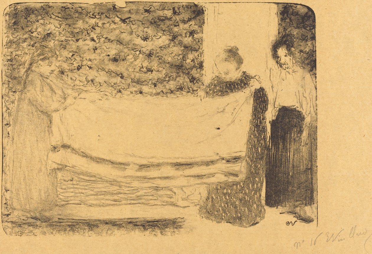 Foldning af linned af Edouard Vuillard