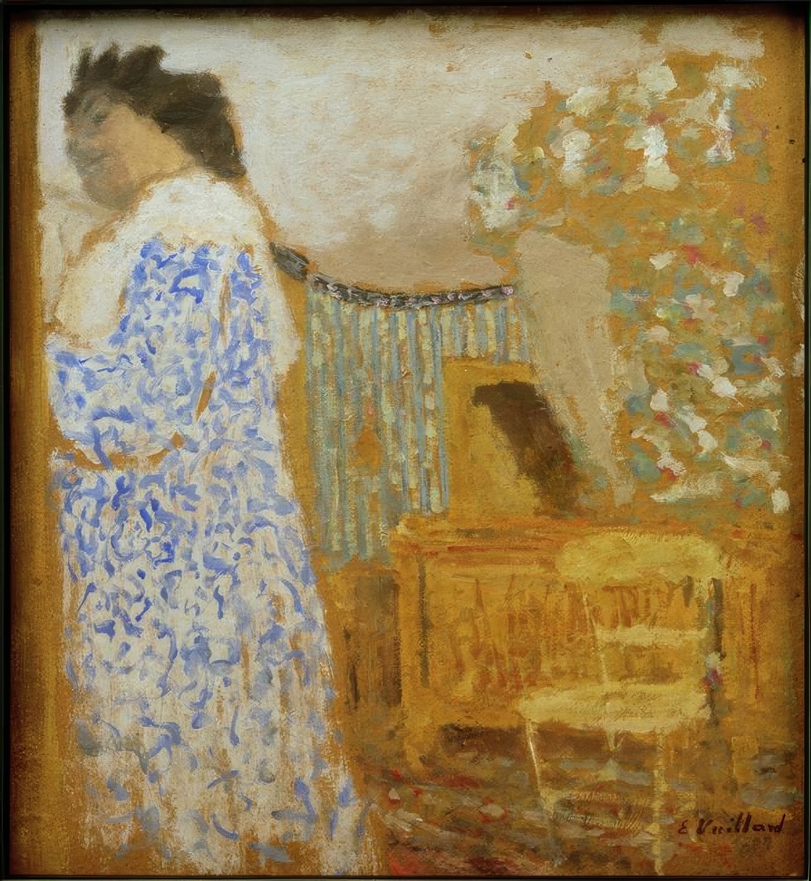 Interiør med kvinde af Edouard Vuillard