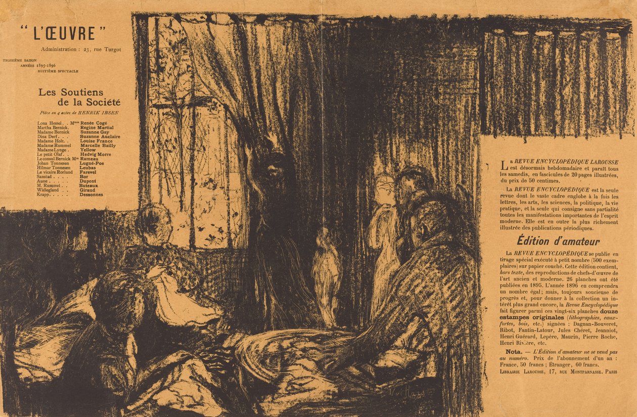 Samfundets støtter, 1896. af Edouard Vuillard