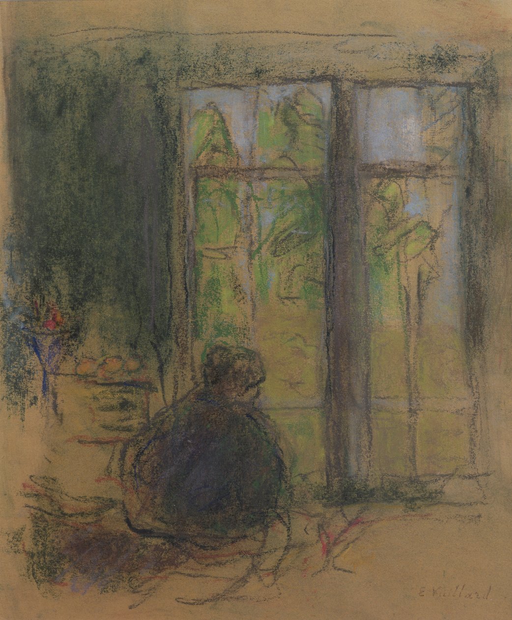 Madame Vuillard ved vinduet, 1915 af Edouard Vuillard