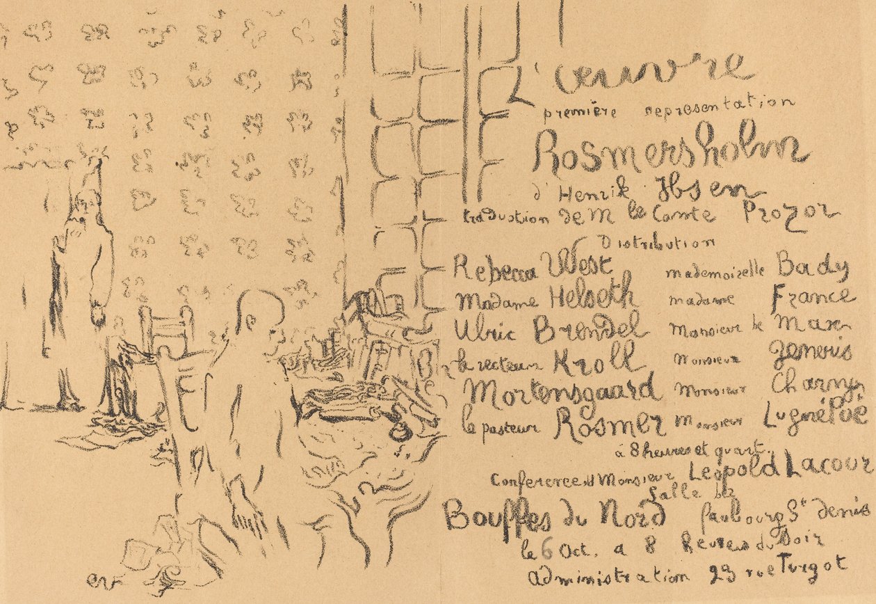 Rosmersholm, 1893. af Edouard Vuillard