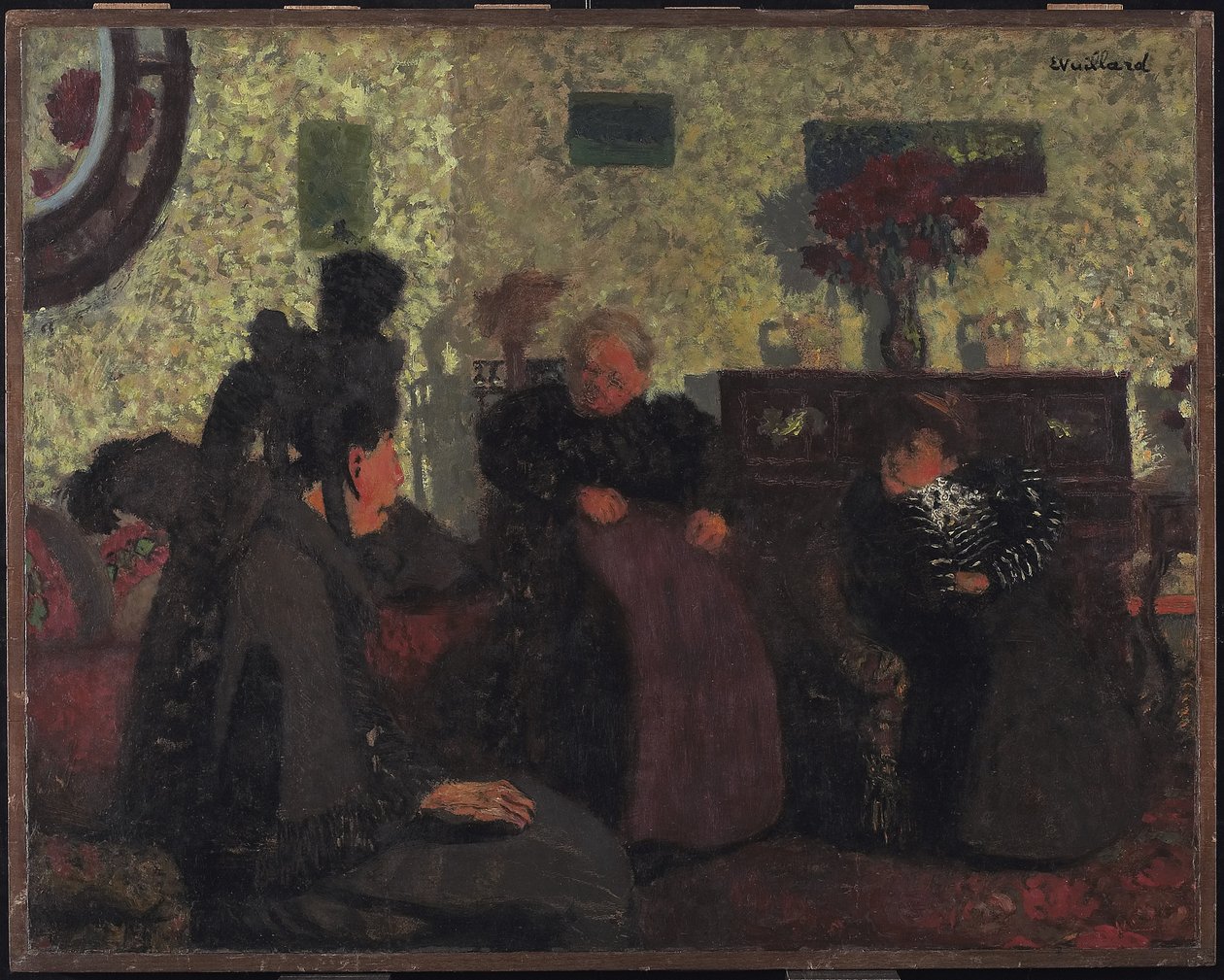 Enkerbesøget, 1899 (olie på papir) af Edouard Vuillard