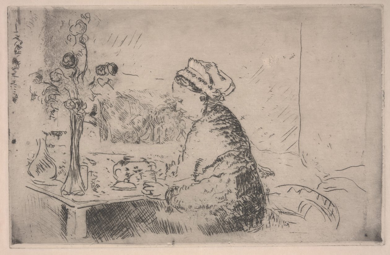 Kvinde med en buket, ca. 1924 (radering) af Edouard Vuillard