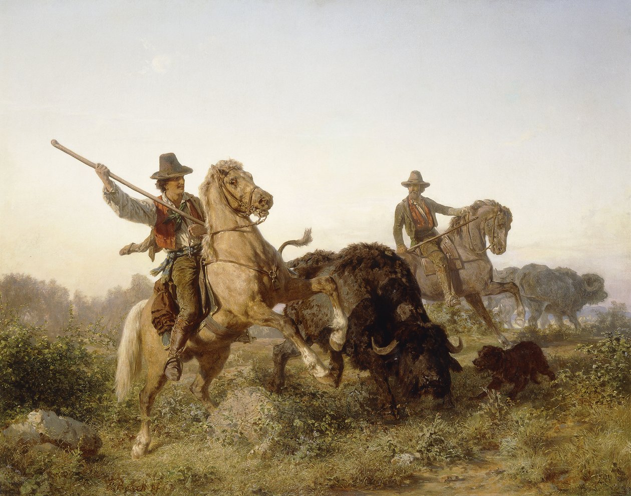 Hyrde vandbøfler, 1862 af Edouard van den Bosch