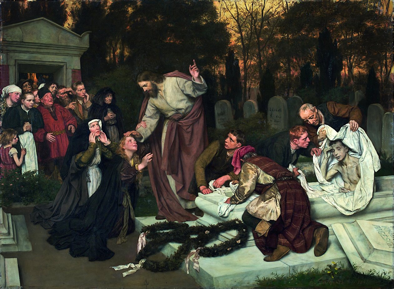 Opstandelsen af Lazarus af Eduard Karl Franz von Gebhardt