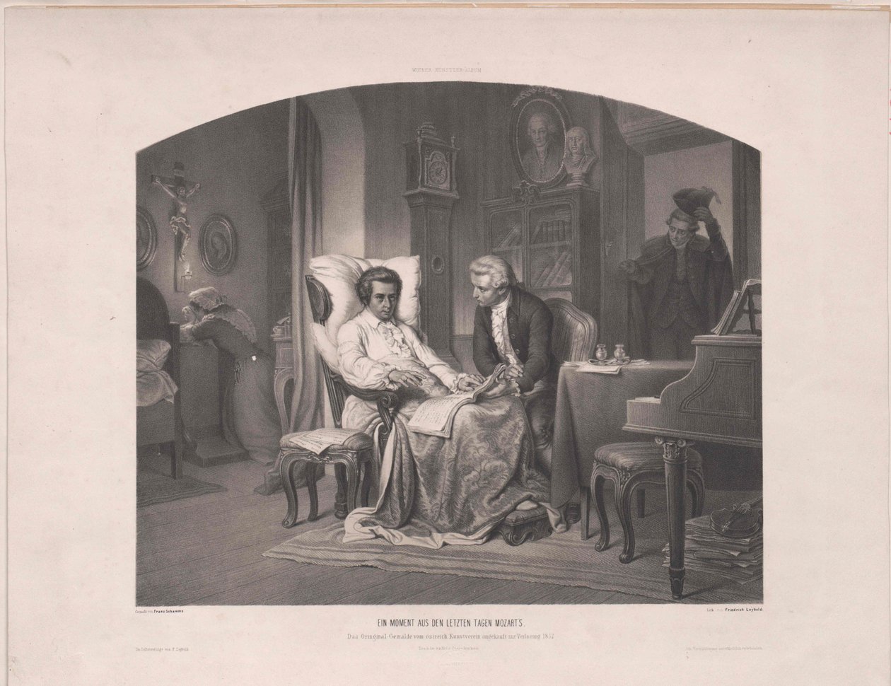 Mozarts død, af Eduard Friedrich Leybold