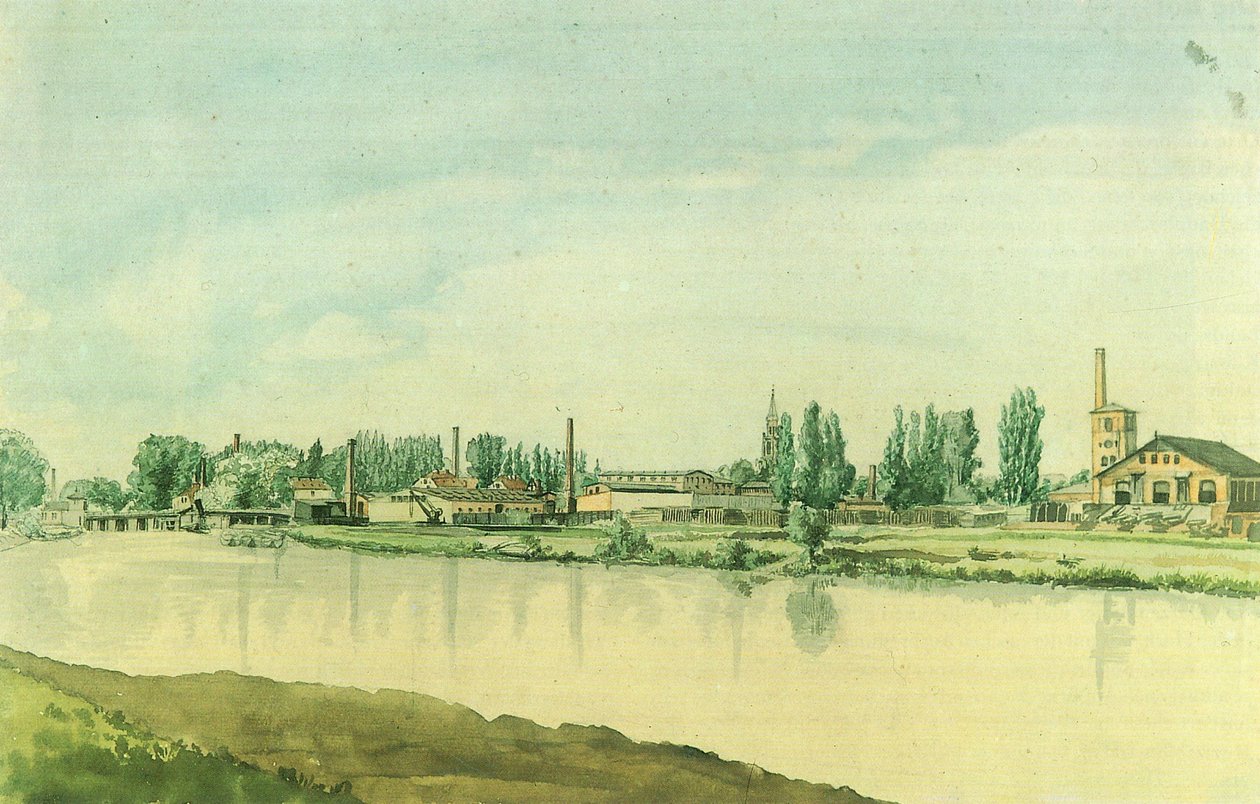 Tysk: Borsig-fabrikkerne i Moabit af Eduard Gaertner