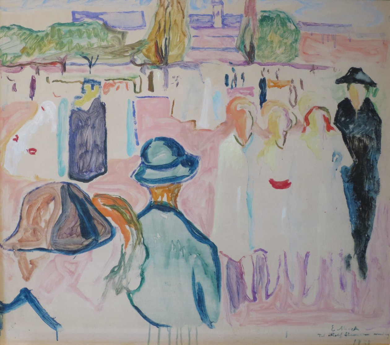 Sommer på Karl Johan Street af Edvard Munch