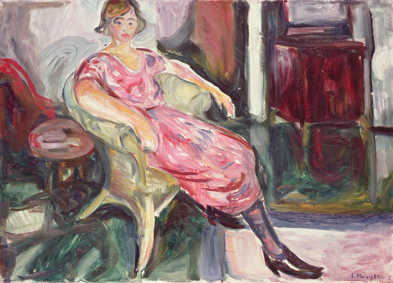 Kvinde i kurvestol, 1924-25 af Edvard Munch