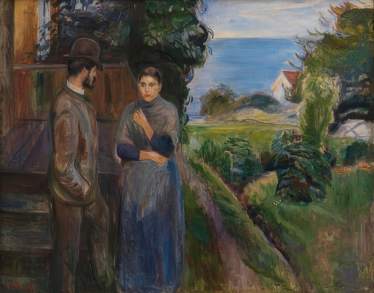 Aften snak. 1889 af Edvard Munch