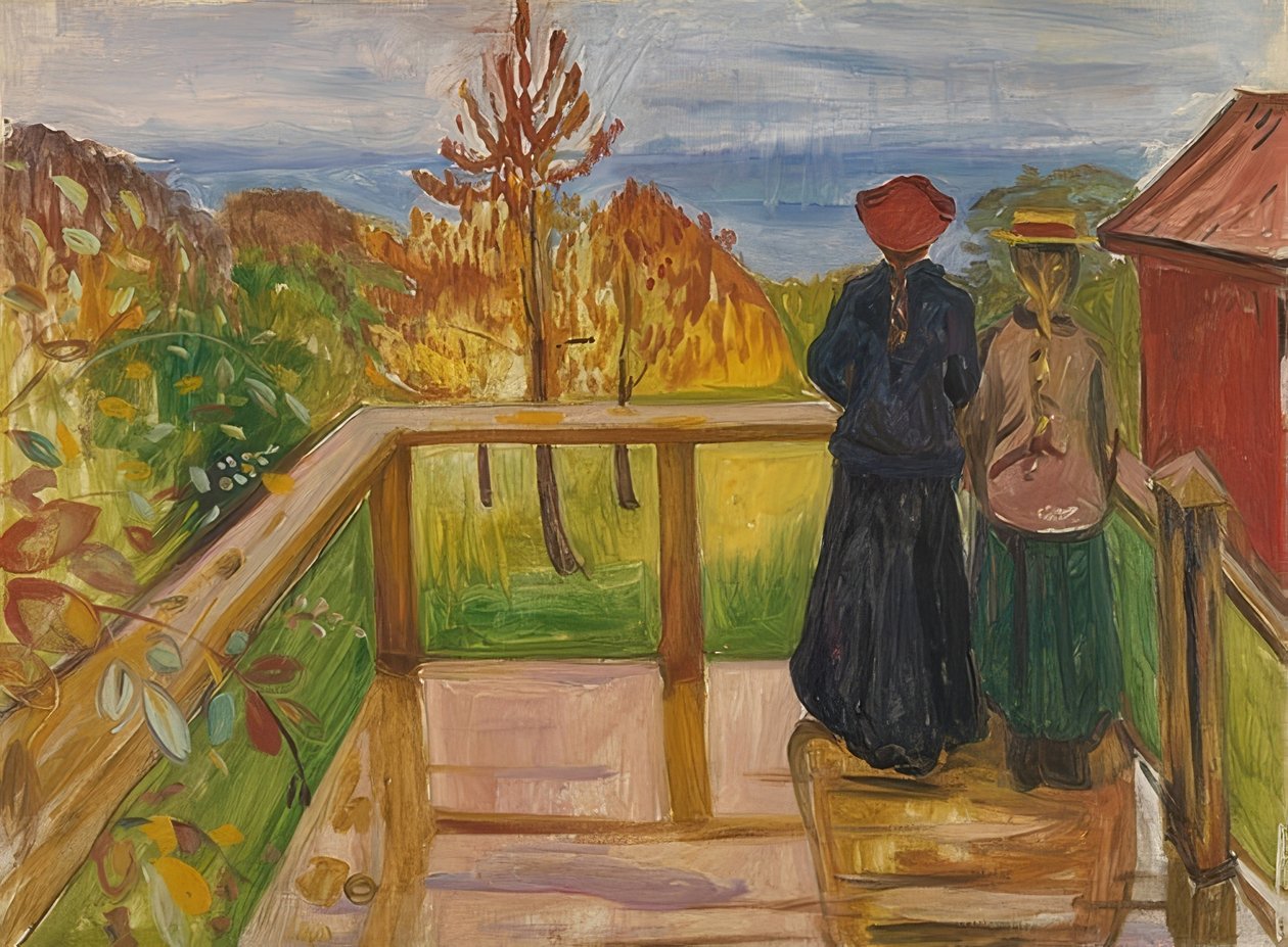På verandaen. 1902 af Edvard Munch