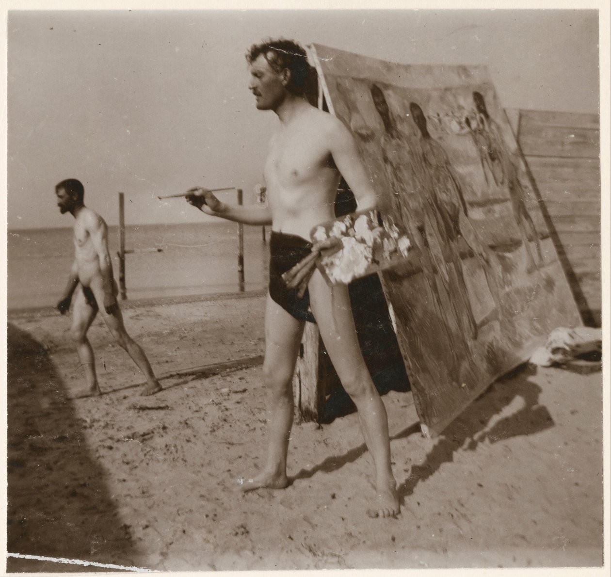 Edvard Munch på stranden i Warnemünde af Edvard Munch
