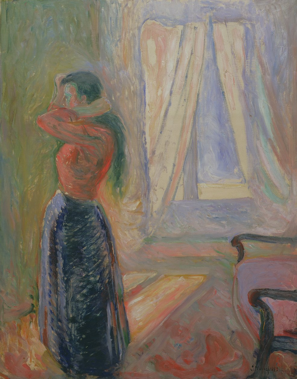 Kvinde på toilettet, 1892 af Edvard Munch