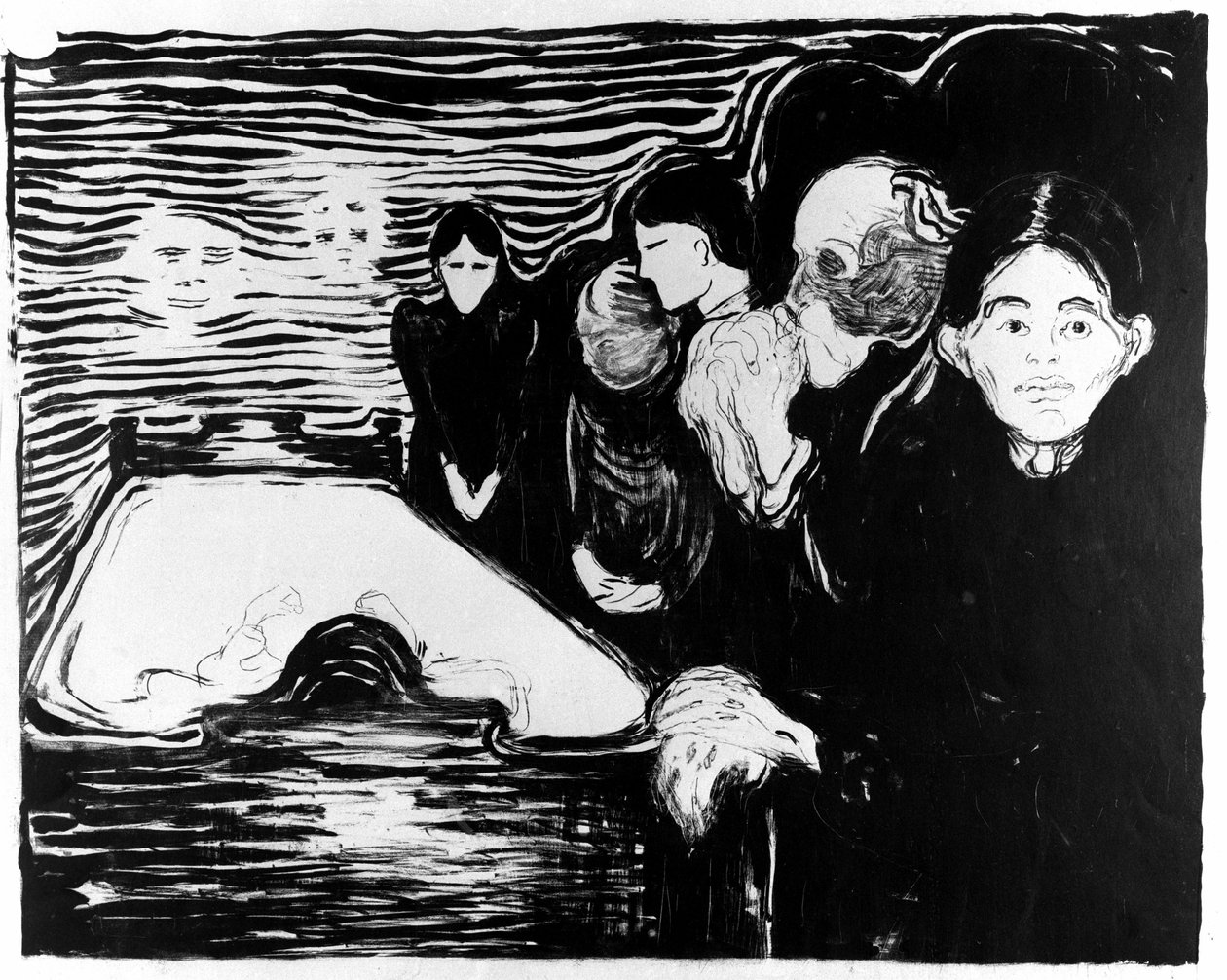 Kamp mod døden (litografi) af Edvard Munch