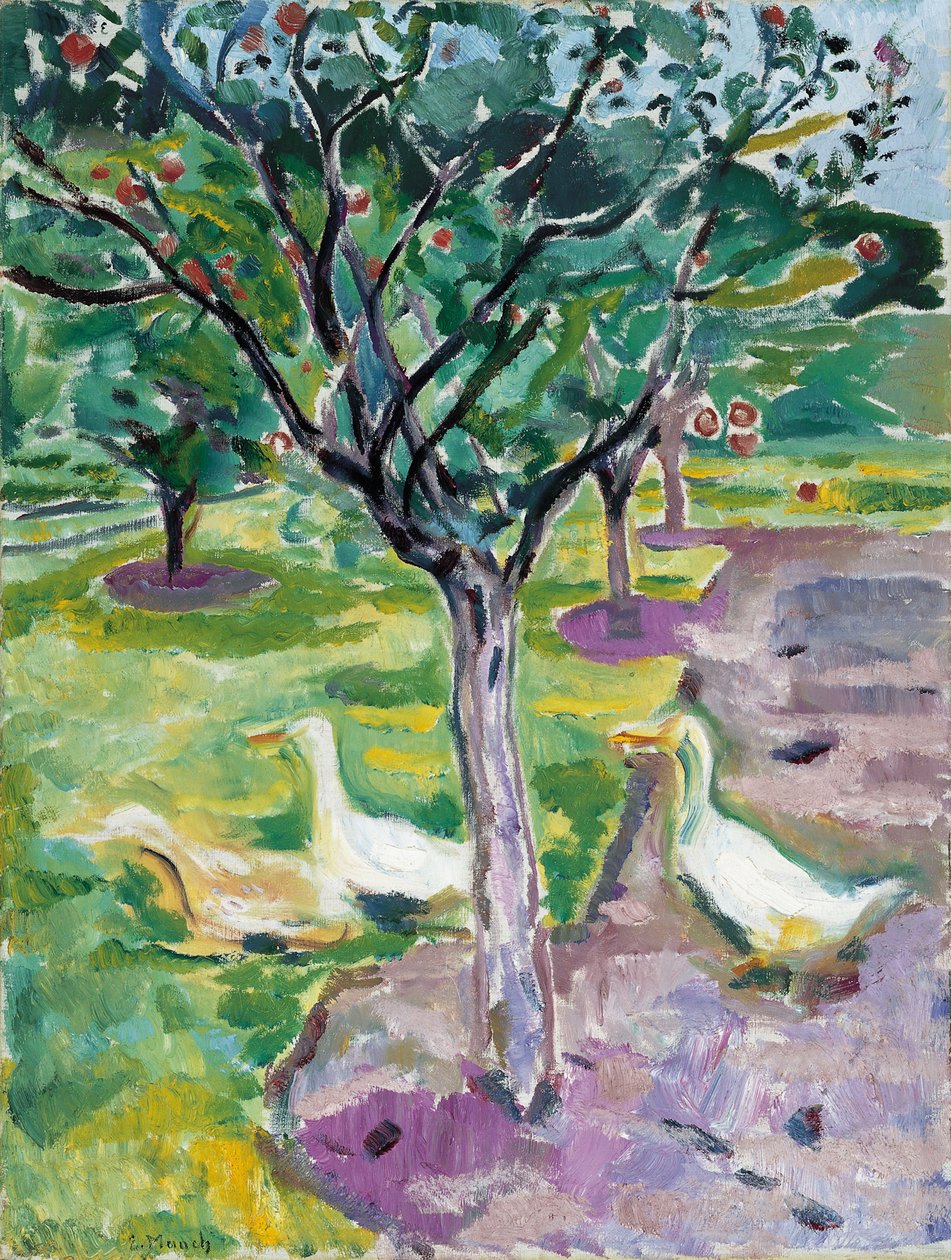 Gæs i en frugthave, ca. 1911 af Edvard Munch