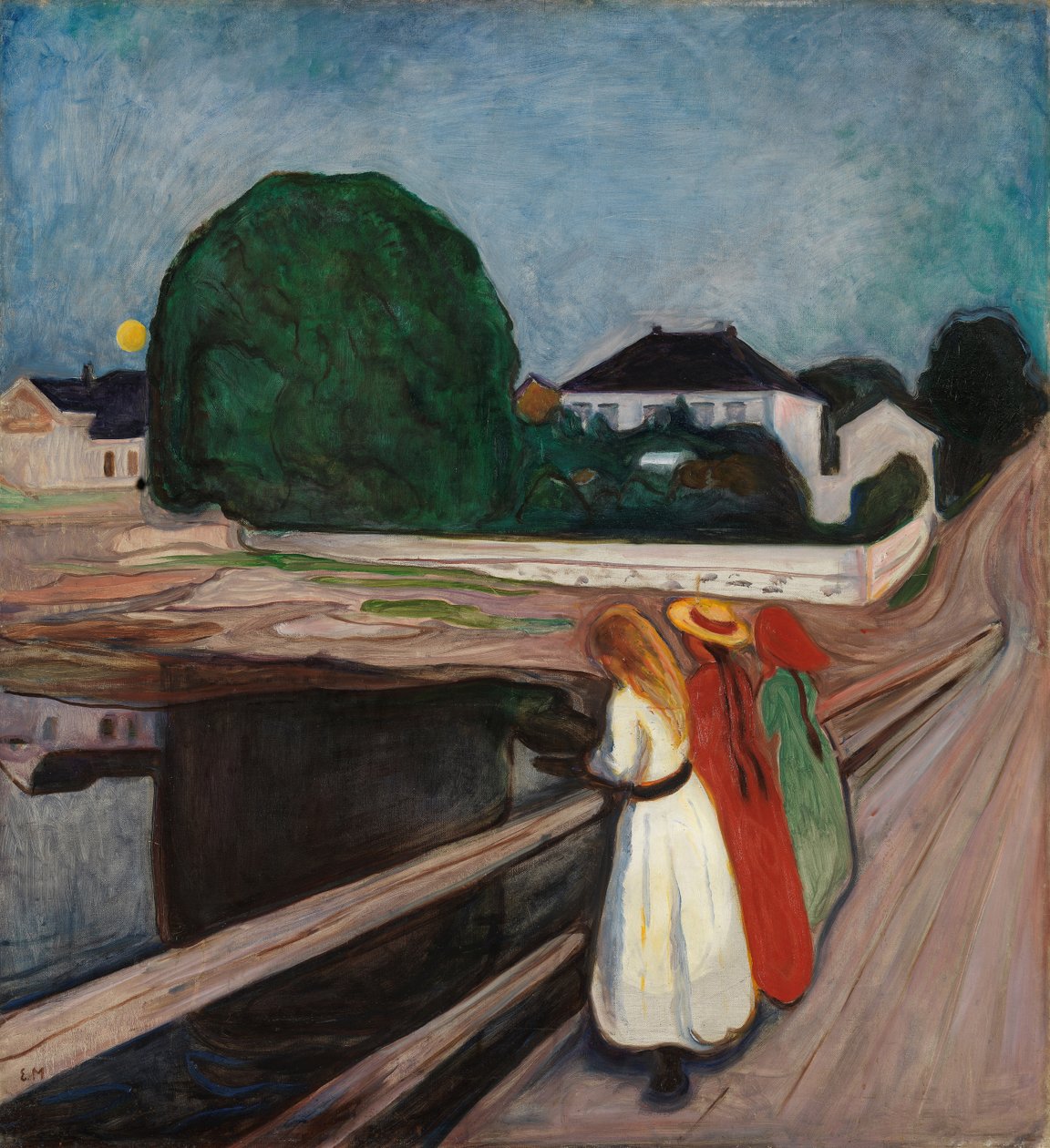 Piger på molen, ca. 1901 af Edvard Munch