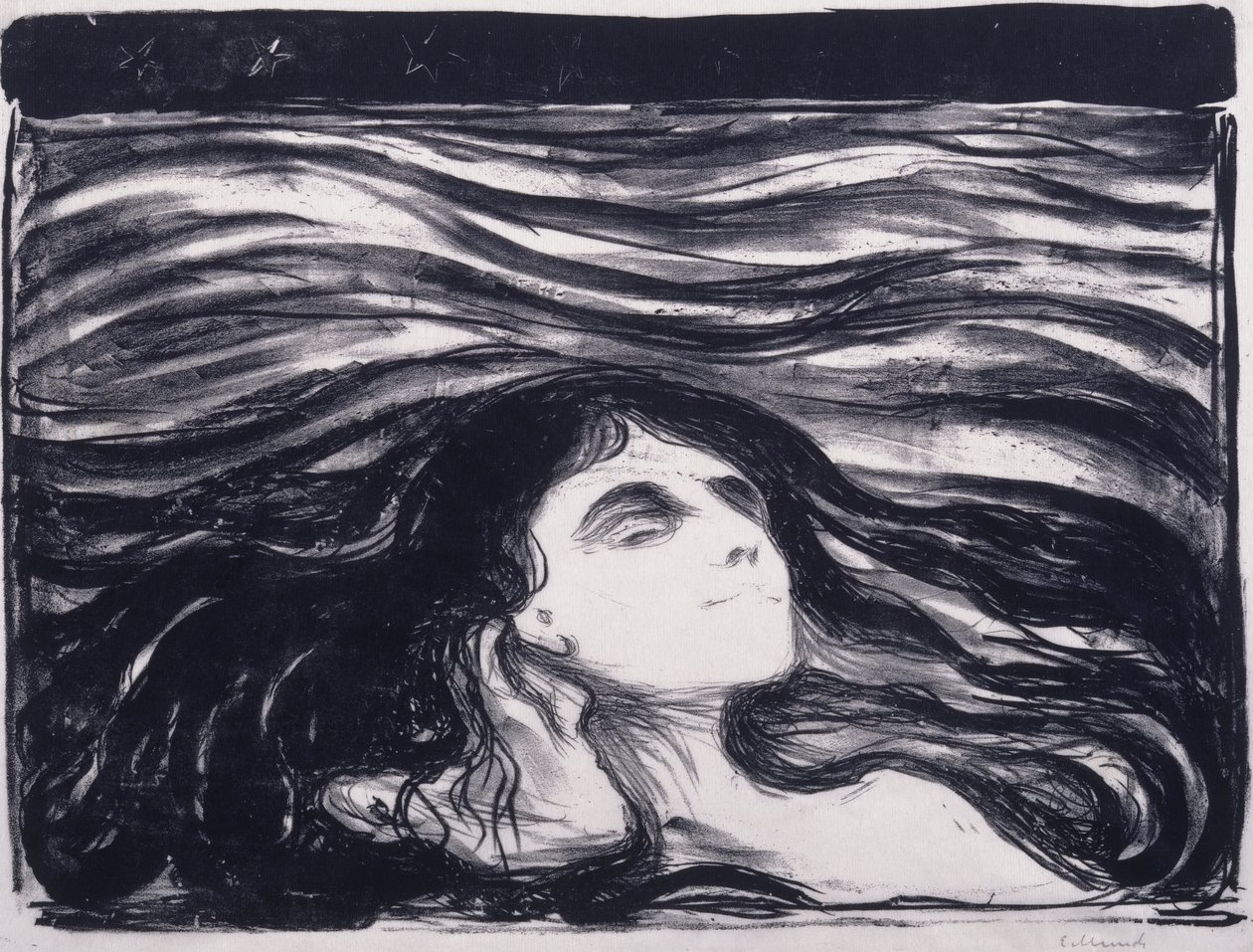 Lovers in the Waves af Edvard Munch