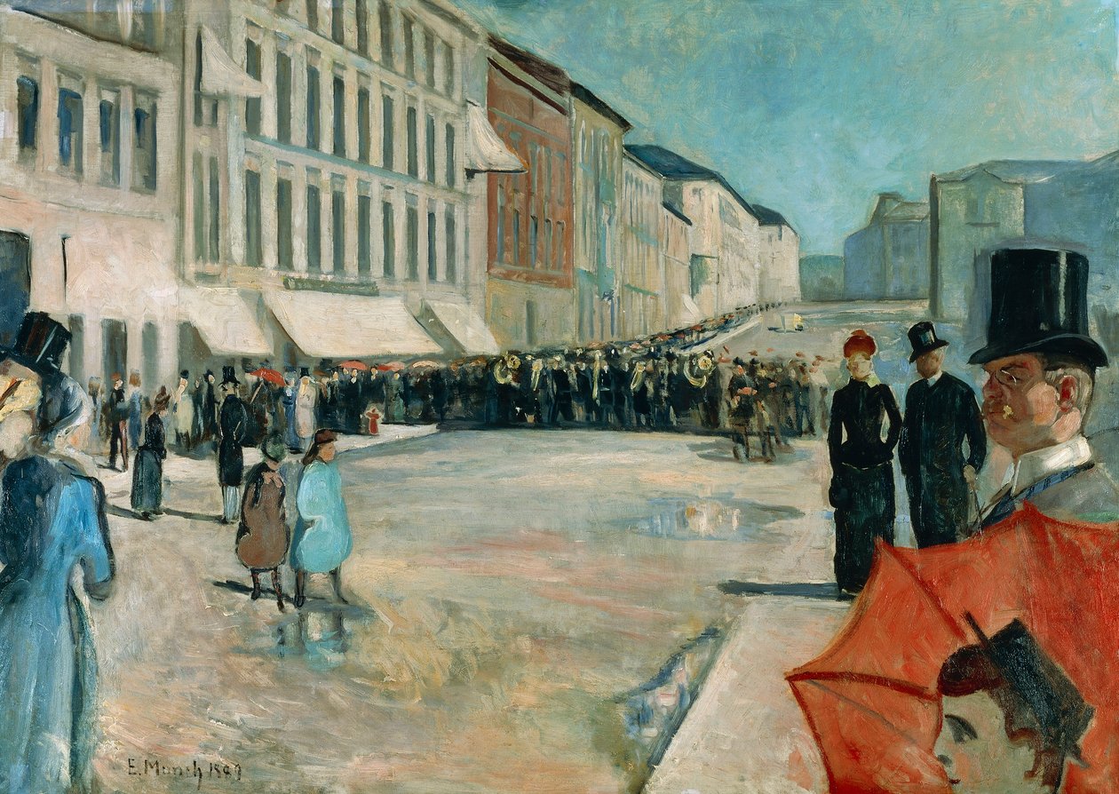 Musik på Karl Johans gade af Edvard Munch