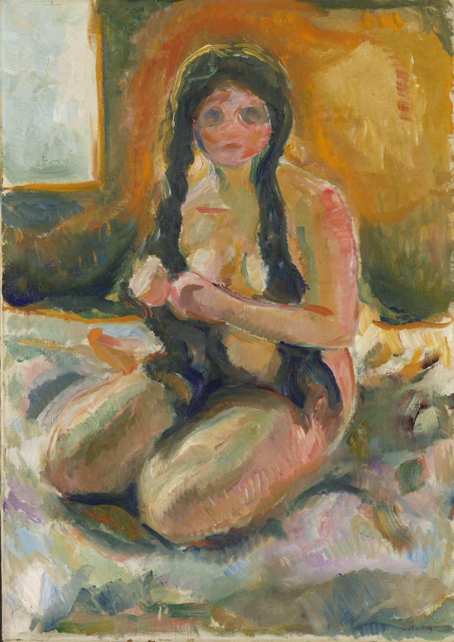 Siddende nøgen af Edvard Munch