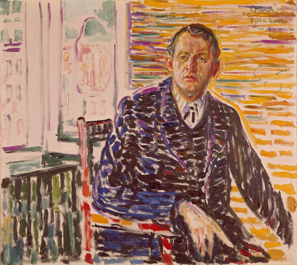 Selvportræt af Edvard Munch