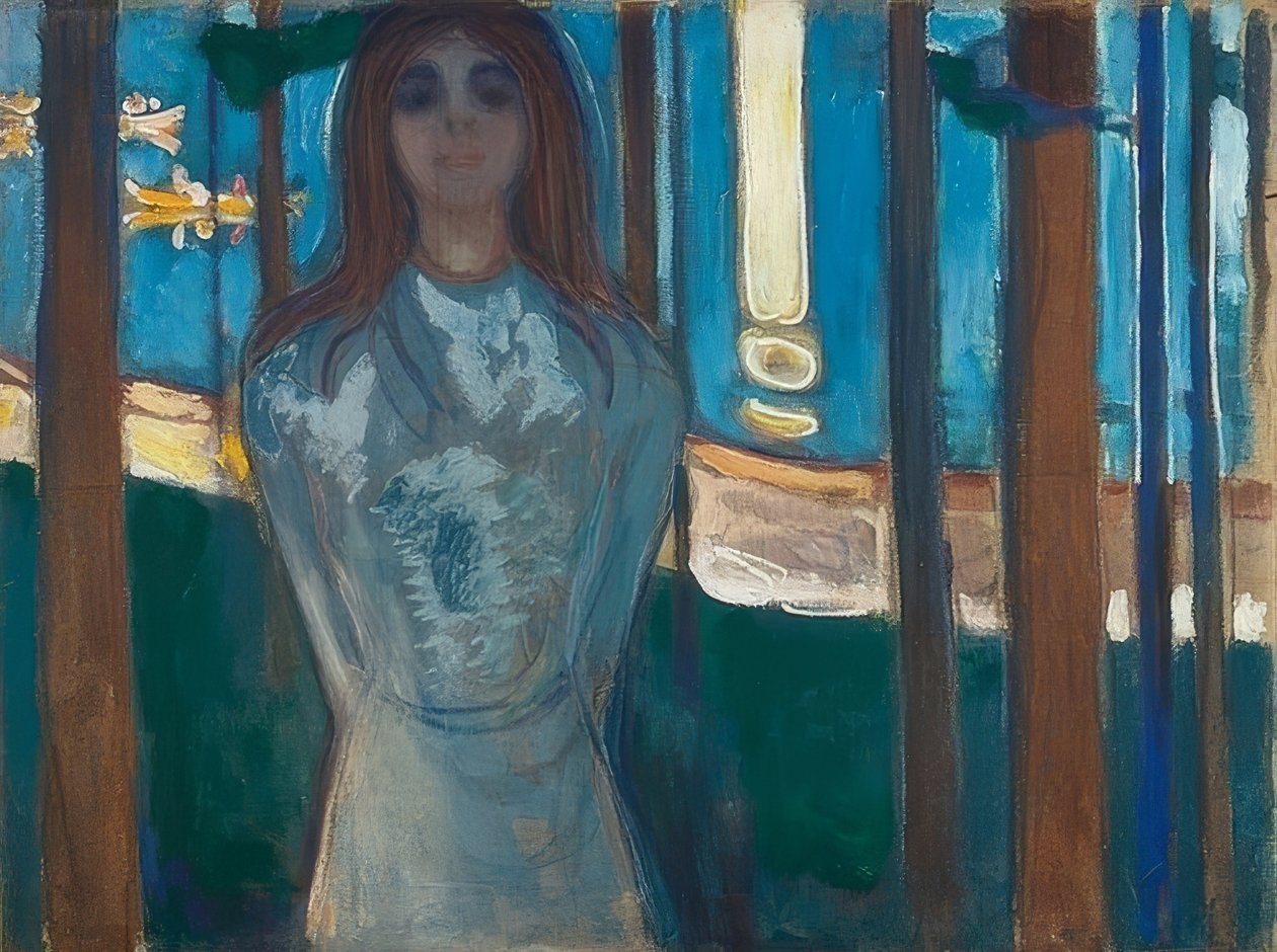 Sommernat. Stemmen. 1896 af Edvard Munch