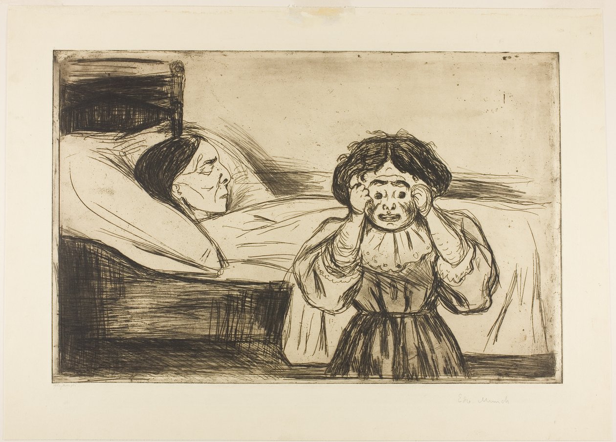 Den døde mor og hendes barn af Edvard Munch