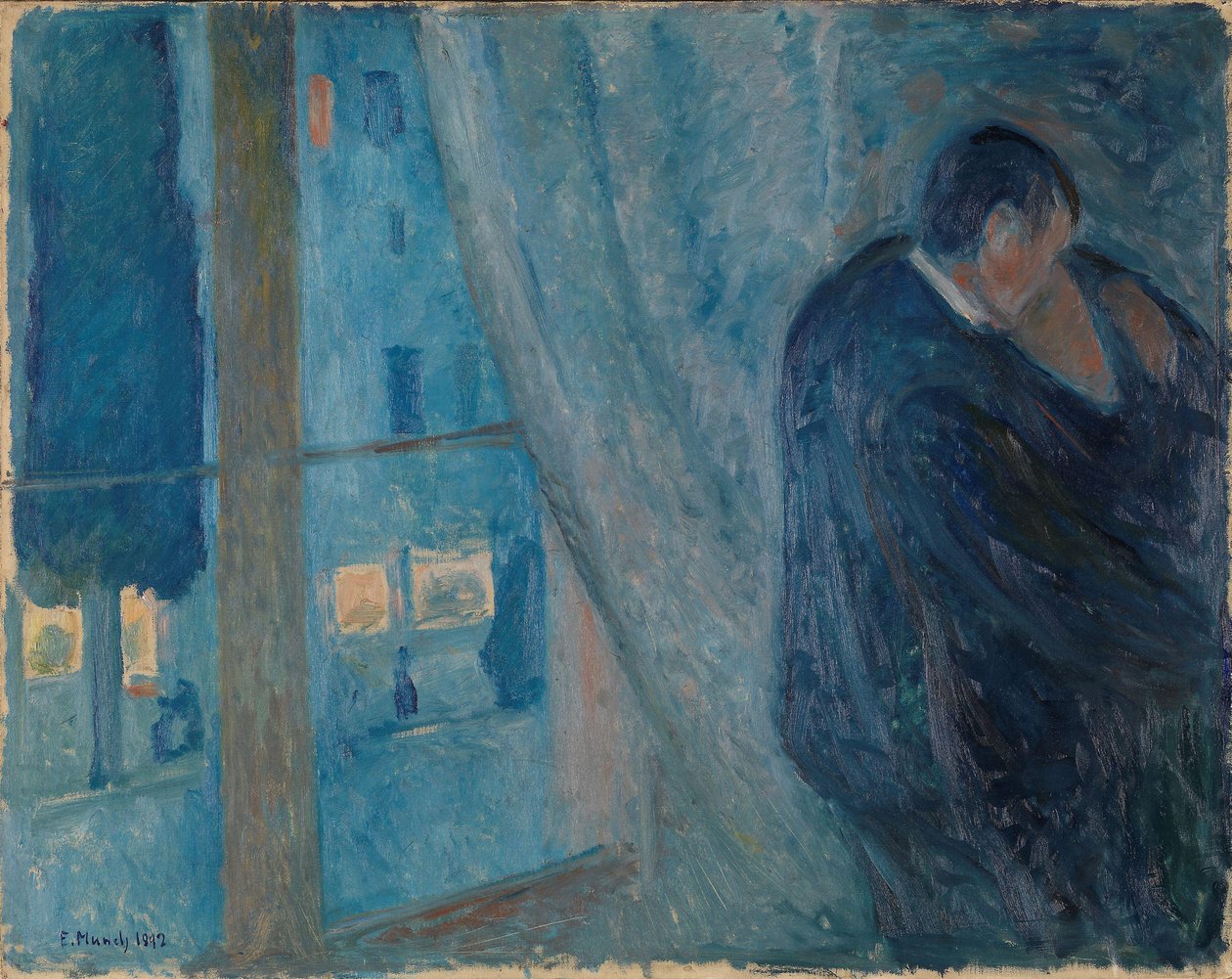Kysset, 1892. af Edvard Munch