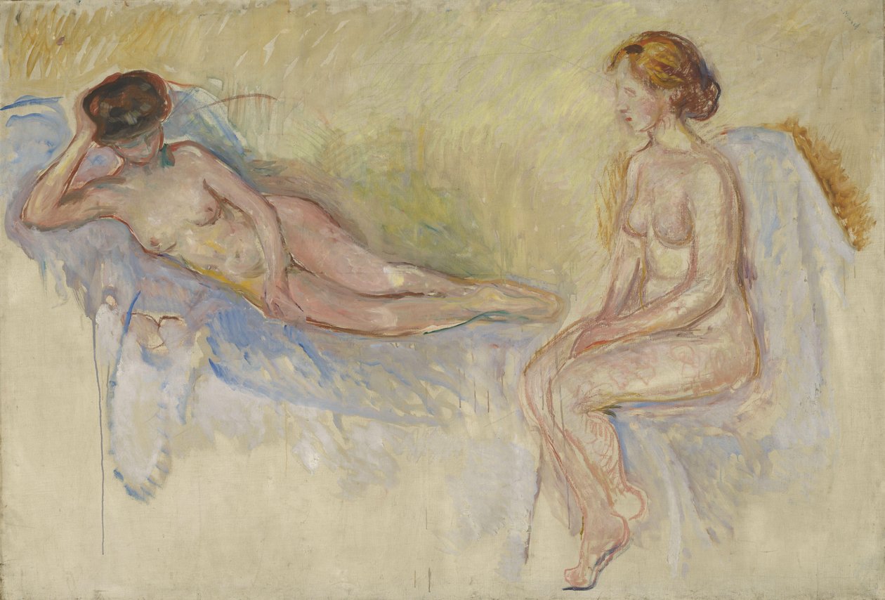 To nøgenbilleder, ca. 1902-3 (olie på lærred) af Edvard Munch